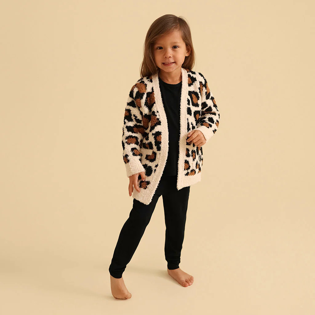 Leopard Brown Long Sleeve Lana Leopard Cuddle Cardigan | Posh Peanut® | Posh Peanut