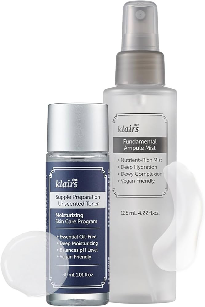 [DearKlairs] Fundamental Ampule Mist + Unscented Toner Set, Korean Skincare Routine | Amazon (US)