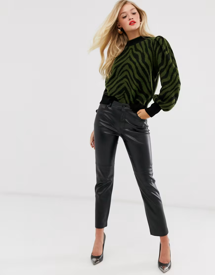 Mango – Schwarze Hose aus Lederimitat | ASOS (Global)