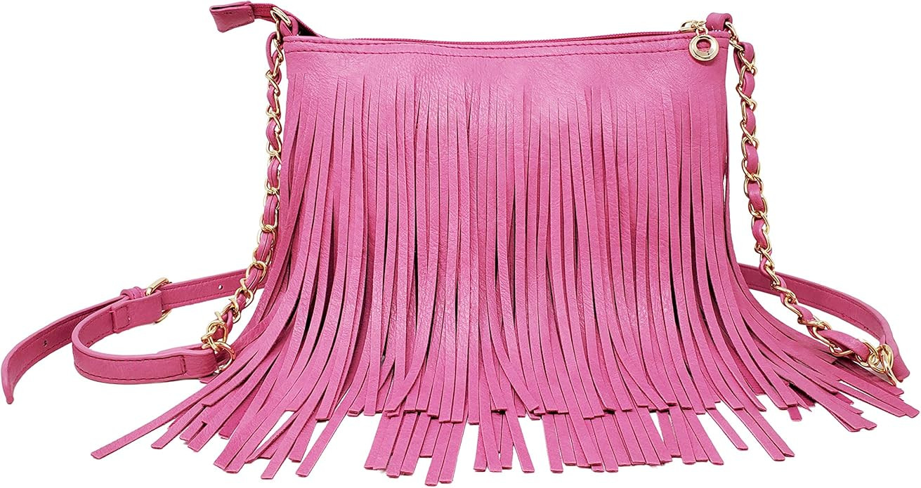 Fringe Crossbody Shoulder Bag with Strap, Tassel Messenger bag, Country Style Western Fringe Purs... | Amazon (US)