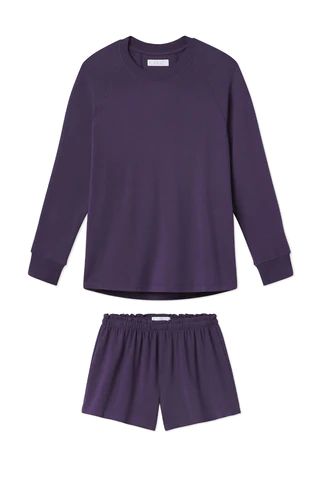 Relax Shorts Set in Elderberry | LAKE Pajamas