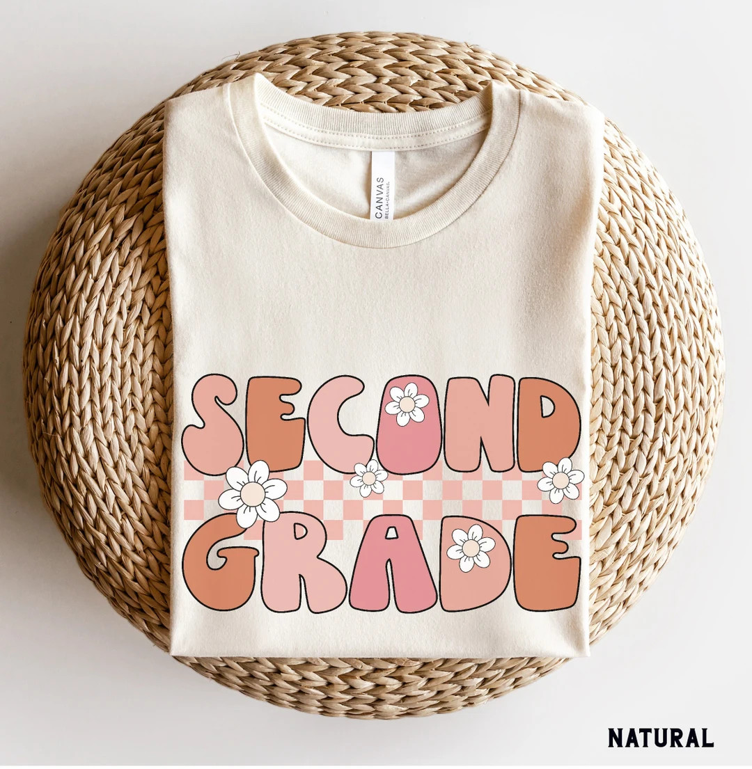 Second Grade Shirt Retro Second Grade Teacher Shirt 2nd - Etsy Canada | Etsy (CAD)