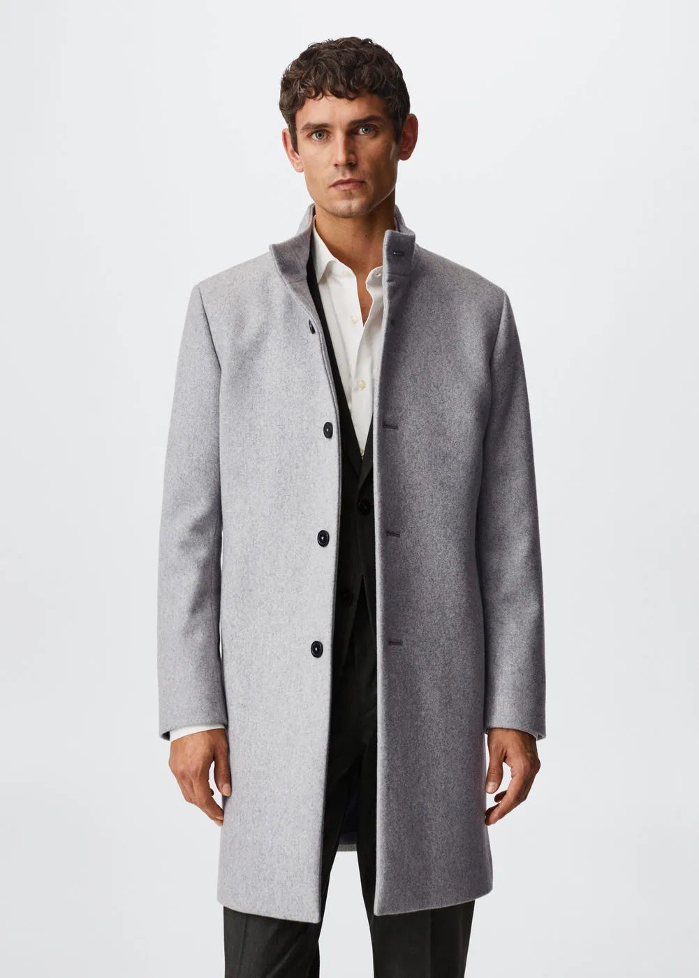 Long recycled wool coat -  Men | Mango Man USA | MANGO (US)