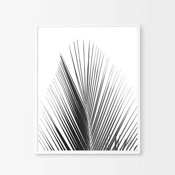 Black and White Palm Print Botanical Poster Tropical Foliage Art Minimalist art Scandinavian Poster  | Etsy (US)