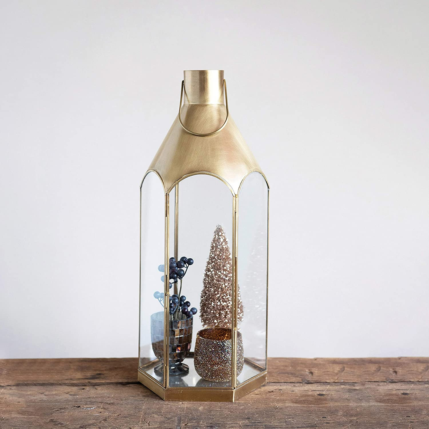 Lantern with Mirror Base and Handle | Burke Decor