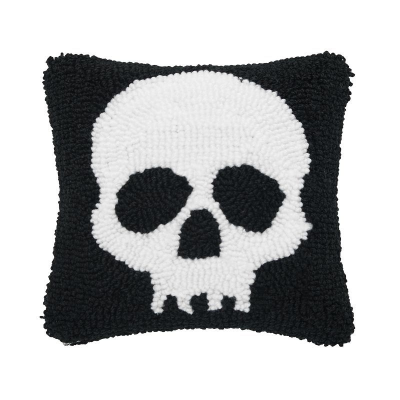 C&F Home 8" x 8" Skull Halloween Hooked Throw Pillow | Target