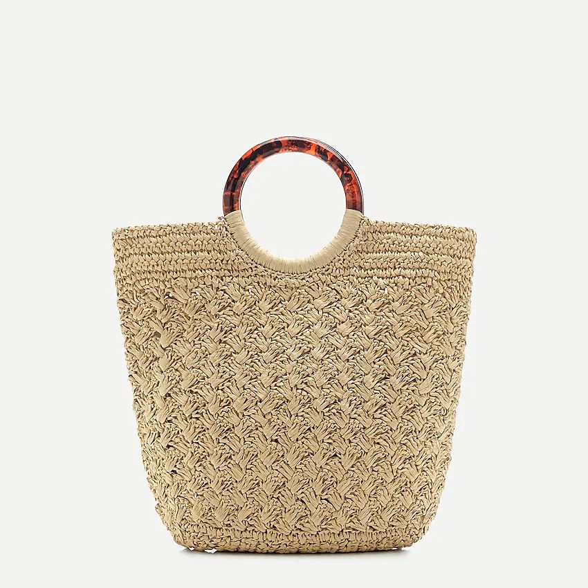 Woven ring-handle bag | J.Crew US