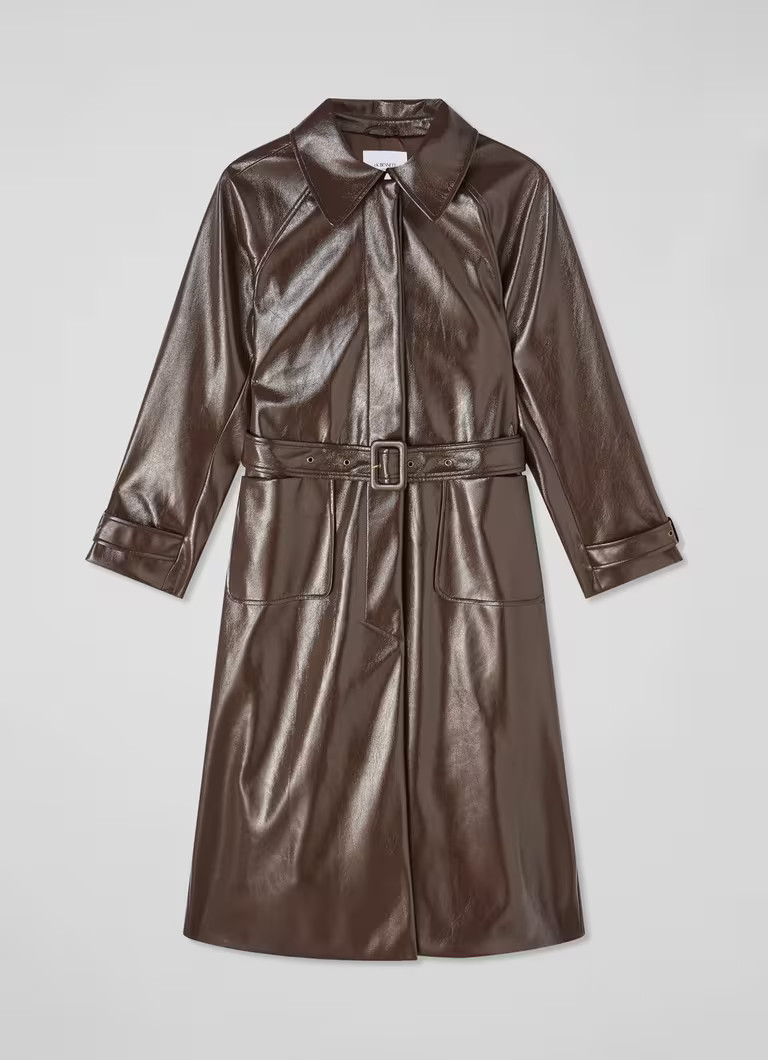 Wendy Brown Faux leather Trench Coat | L.K. Bennett (UK)
