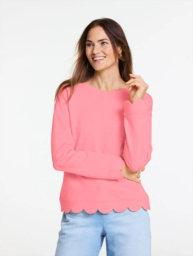 Scalloped French Terry Sweatshirt | Talbots