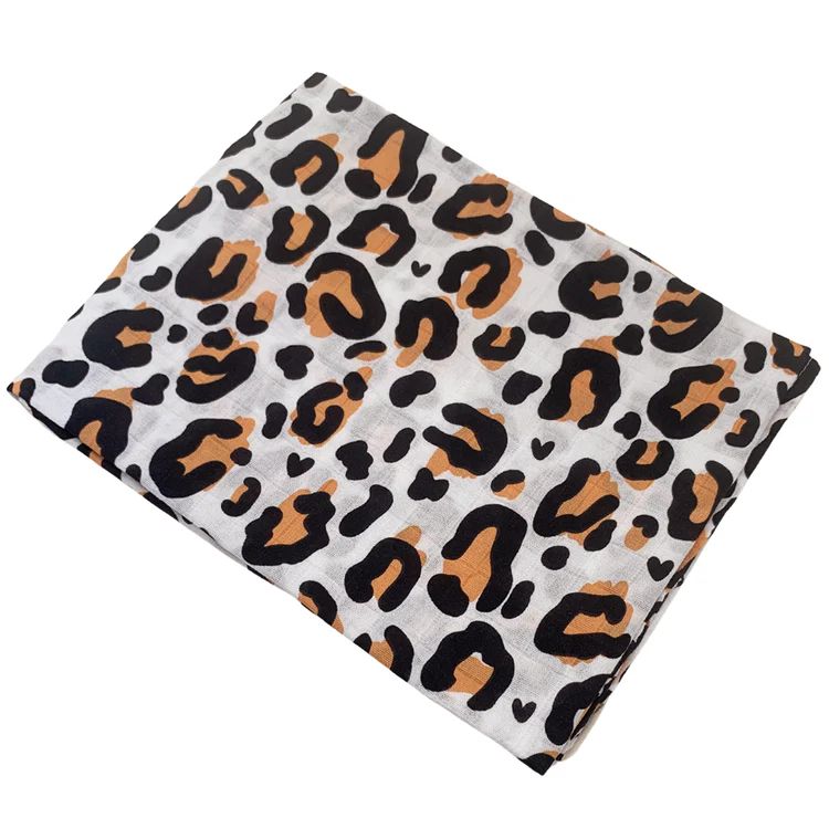 Muslin Swaddle Blanket, Leopard | SpearmintLOVE