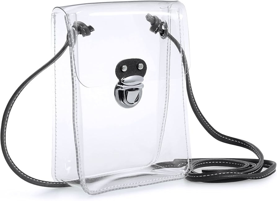 HOXIS Clear PVC Small Crossbody Bag for Stadium Approved Womens Purse Transparent Shoulder Bag Ce... | Amazon (US)