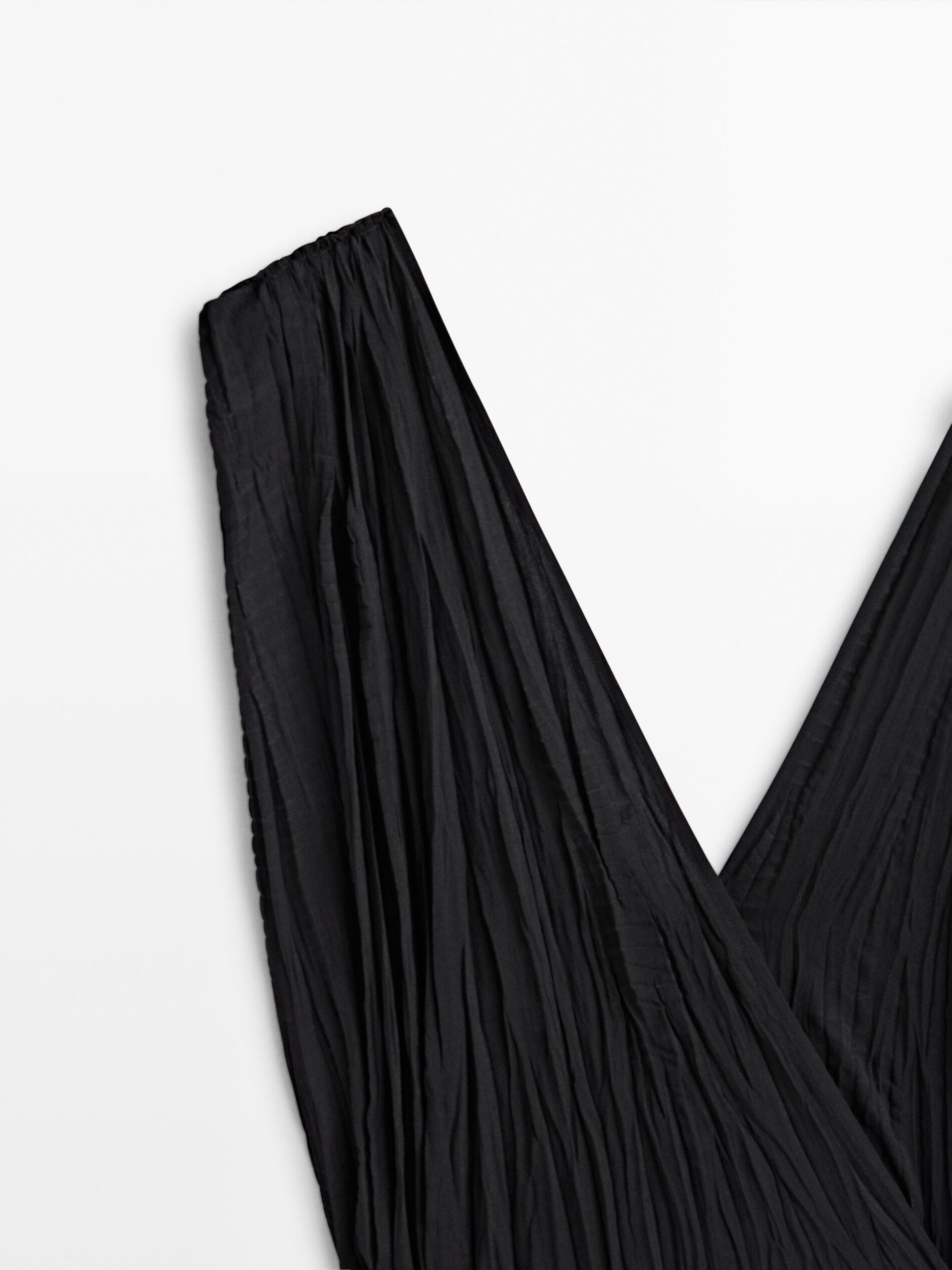 Pleated wrap dress | Massimo Dutti US