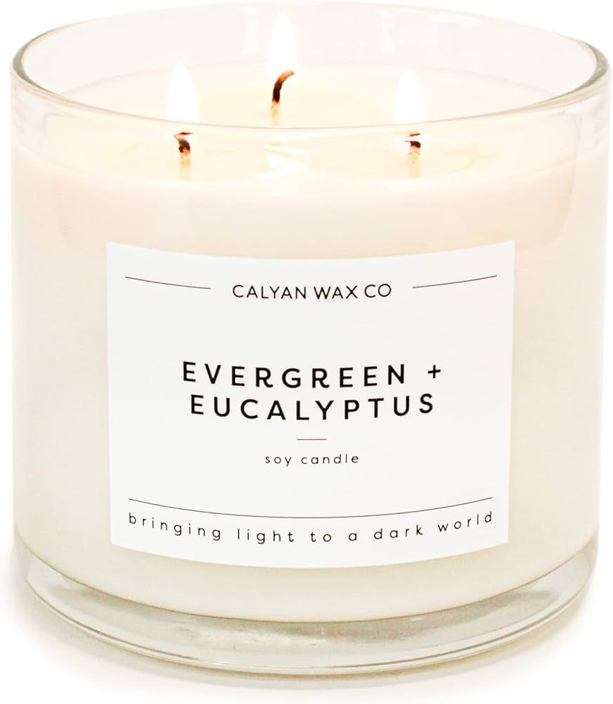 Calyan Wax Soy Wax Candle, Evergreen Eucalyptus, 3 Wick Scented Candle for The Home | Premium Can... | Amazon (US)