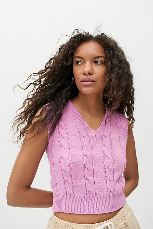 iets frans. Cable Knit Cropped Sweater Vest | Urban Outfitters (US and RoW)