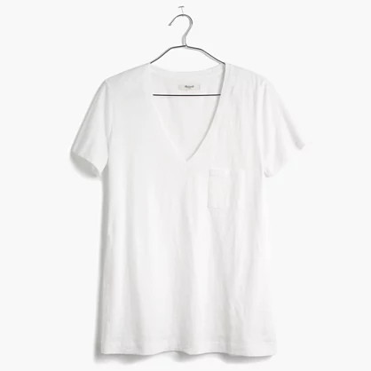 Whisper Cotton V-Neck Pocket Tee | Madewell