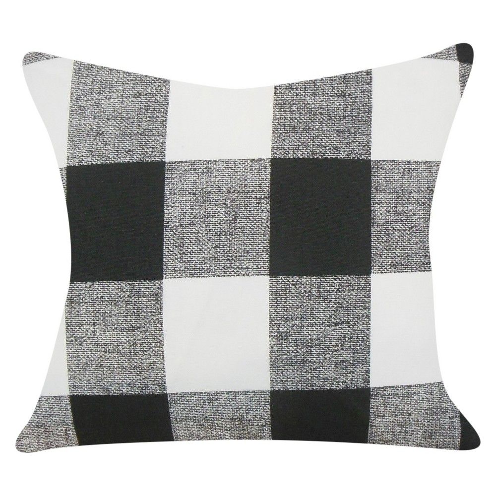 Buffalo Check Throw Pillow Black (18""x18"") - The Pillow Collection, Adult Unisex, Size: 18"" x 18"" | Target