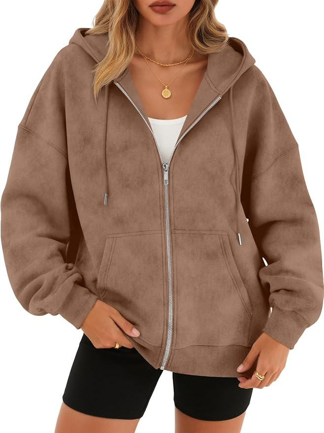 Trendy Queen Zip Up Hoodies for Women Acid Wash Oversized Sweatshirt Fall Fashion Jacket Cute Y2k... | Amazon (US)