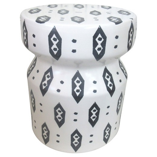 Stoneware Stool - White/Black - Nate Berkus™ | Target