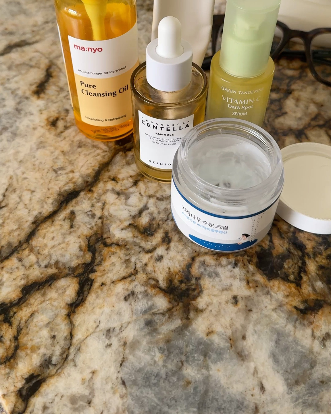 Morning skincare routine. Clean beauty. 
Amazon finds. 
Cleansing oil is great. Works really well as a makeup remover; I stopped using my wipes because of this facial cleanser. 
Eye serum feels soothing and seems to work well for area around my eyes. 
Vitamin C serum is lightweight and soaks in well. 
Hydrating serum is also lightweight and leaves a healthy glow. 
Facial moisturizer is a lightweight gel cream formula that also absorbs well. 


#LTKBeauty #LTKFindsUnder50 #LTKOver40