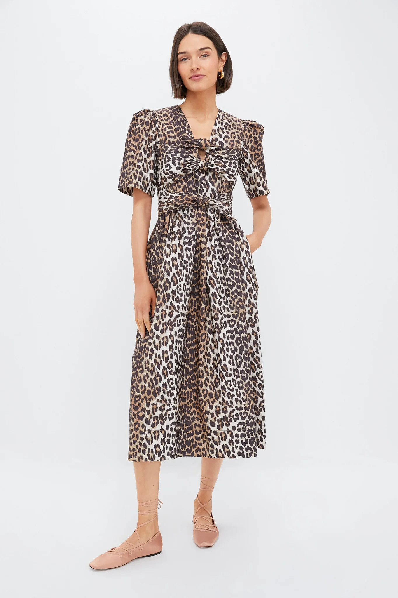 Leopard Tie Strap Midi Dress | Tuckernuck (US)