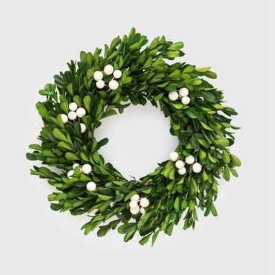 10 and 1/2in Preserved Boxwood Wreath - Sugar Paper&#8482; | Target