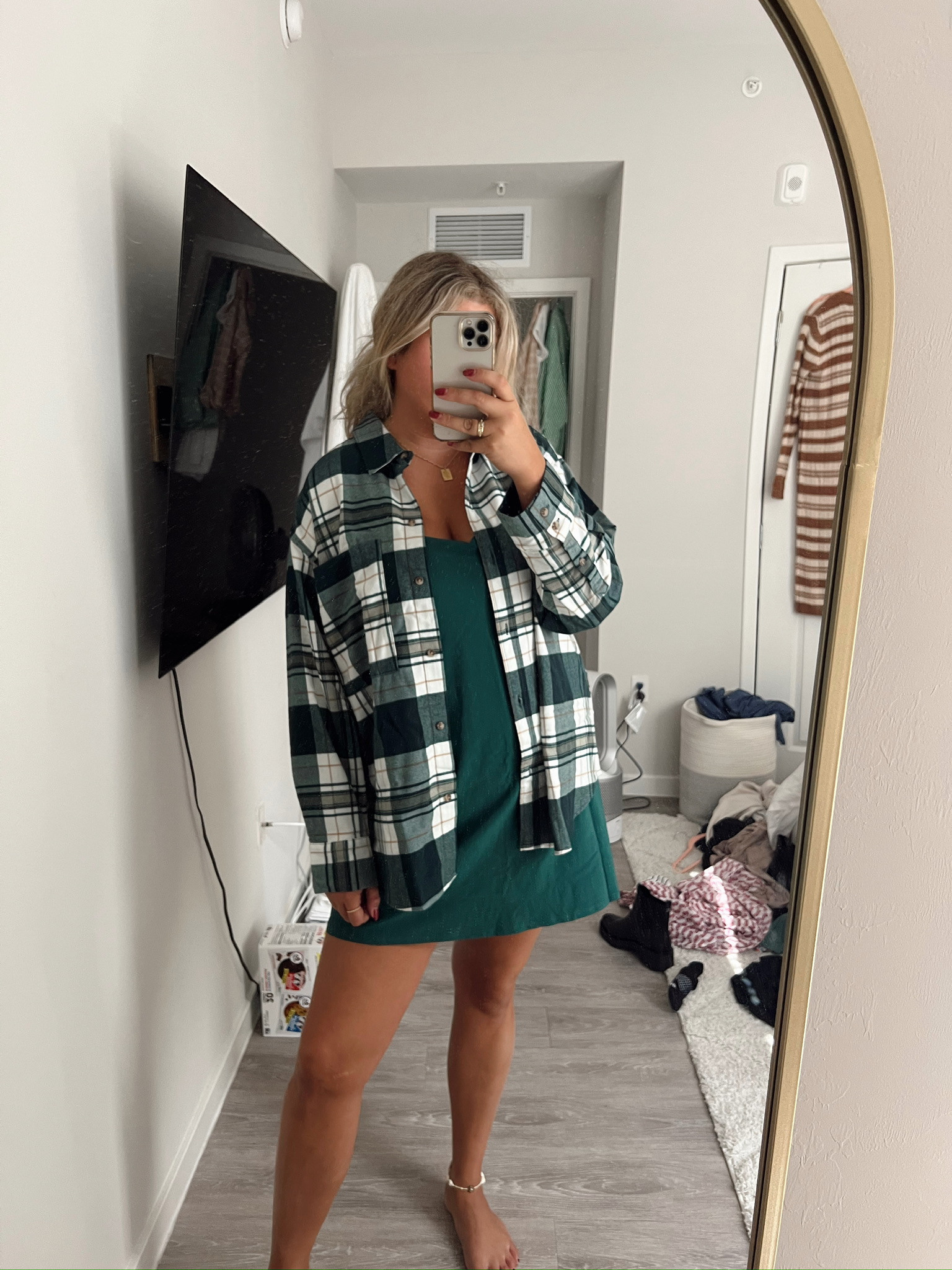 warm weather holiday outfit idea is a green plaid shacket and green traveler dresss 

 #LTKHoliday #LTKSeasonal #LTKStyleTip