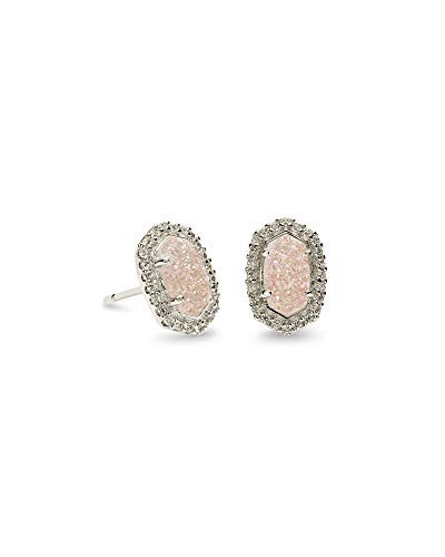Kendra Scott Cade Small Stud Earrings for Women, Fashion Jewelry, Rhodium-Plated, Iridescent Drusy | Amazon (US)