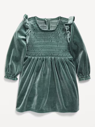 Ruffled Smocked Velvet Dress for Baby | Old Navy (US)