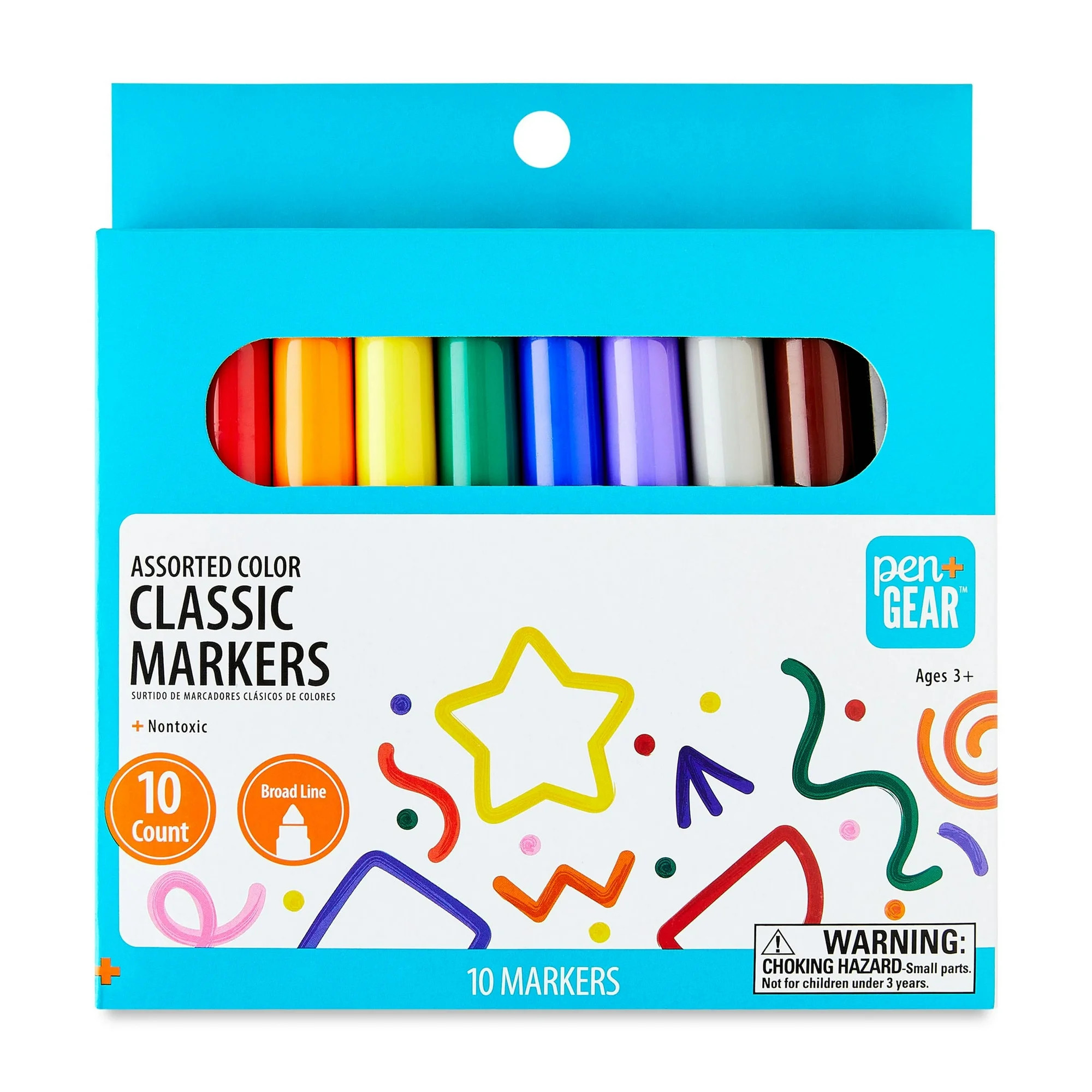 Pen+Gear Classic Markers, Broad Point, Assorted Colors, 10 Count | Walmart (US)