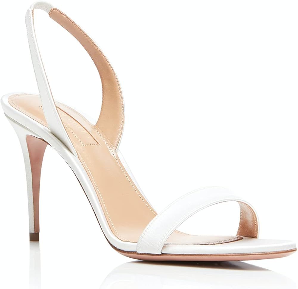 Amazon.com: Aquazzura So Nude Sandal 85, White, 10.5 : Luxury Stores | Amazon (US)