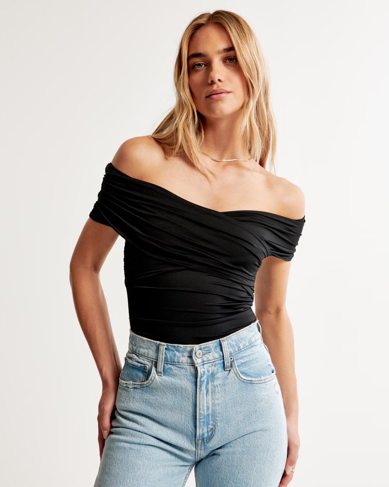 Sleek Seamless Ruched Wrap Bodysuit | Abercrombie & Fitch (US)