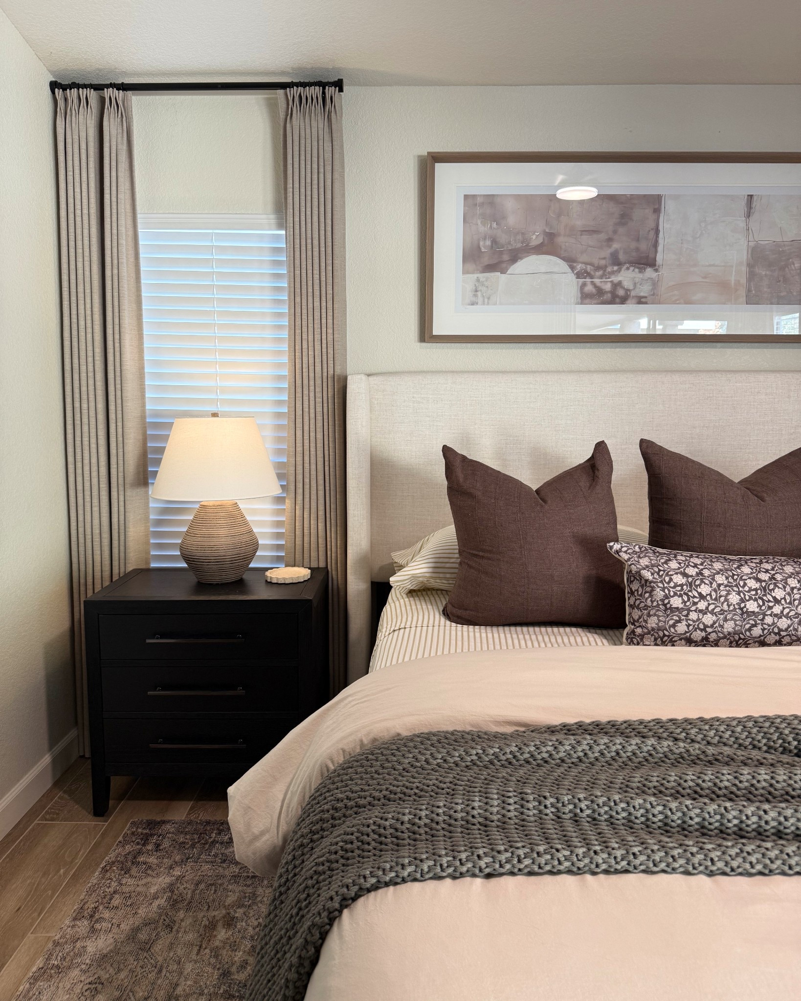 My favorite view 🥰 I looove how our master bedroom has come together and this moody, darker toned bedding has been my favorite combo to date! 
My nightstands are still on sale and so high-end looking on a budget 
•
•
Bedroom furniture, master bedroom, primary bedroom, king bed, how to decorate my bedroom, what size nightstands for king bed, what size rug for a king bed, neutral bedroom, earth toned bedroom, bedroom decor inspo, bedroom design inspo, bedroom inspo, bedroom inspiration


#LTKSaleAlert #LTKHome #LTKdayinmylife