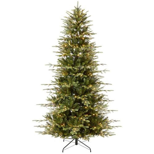 Best Choice Products 7.5ft Pre-Lit Artificial Aspen Slim Christmas Tree, Noble Holiday Décor w/ 2,136 Branch Tips, 2-in-1 Multicolor LED Lights, Cordless Connection, Metal Stand | Amazon (US)