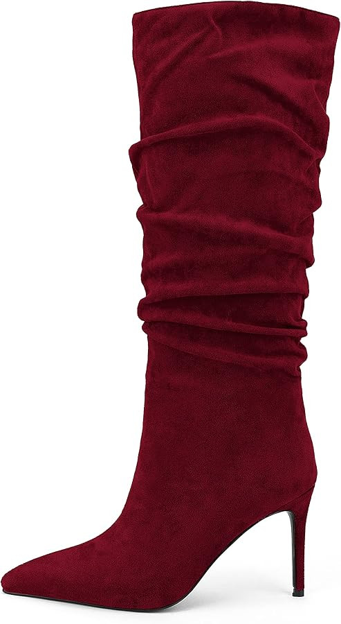 Zamikoo Slouchy High Heel Boots for Women, Knee High Stiletto Heel Boots, Pointed Toe Slouch Stre... | Amazon (US)
