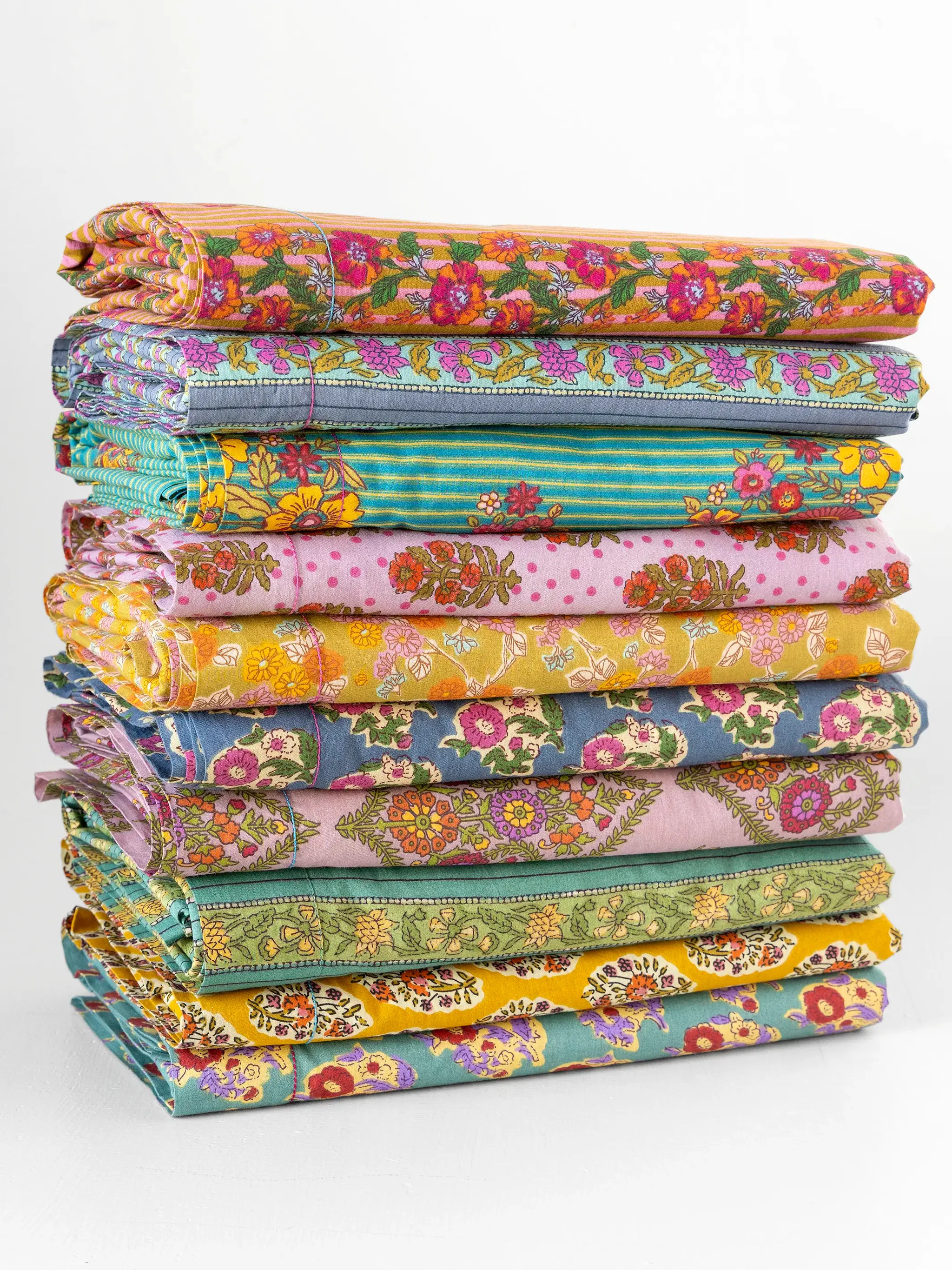 Mix & Match Cotton Flat Sheet - Teal Vines | Natural Life