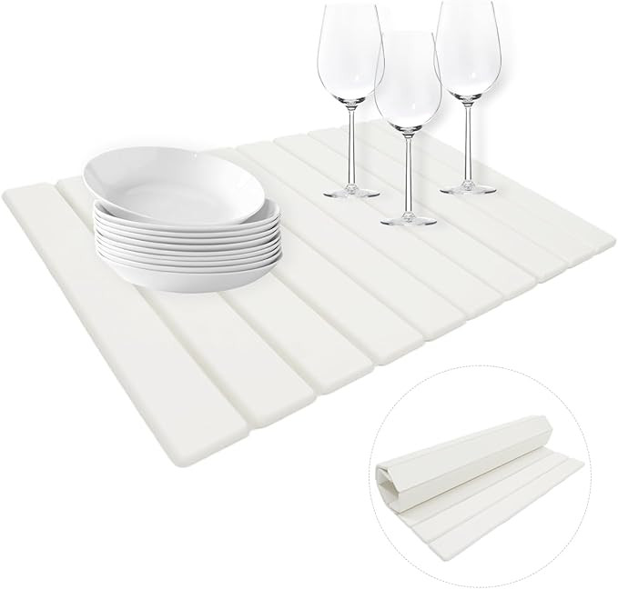 Quick Dry Stone Dish Drying Mat for Kitchen Counter, 23.2"L x 15.3"W, Strong Absorbent Diatomaceo... | Amazon (US)