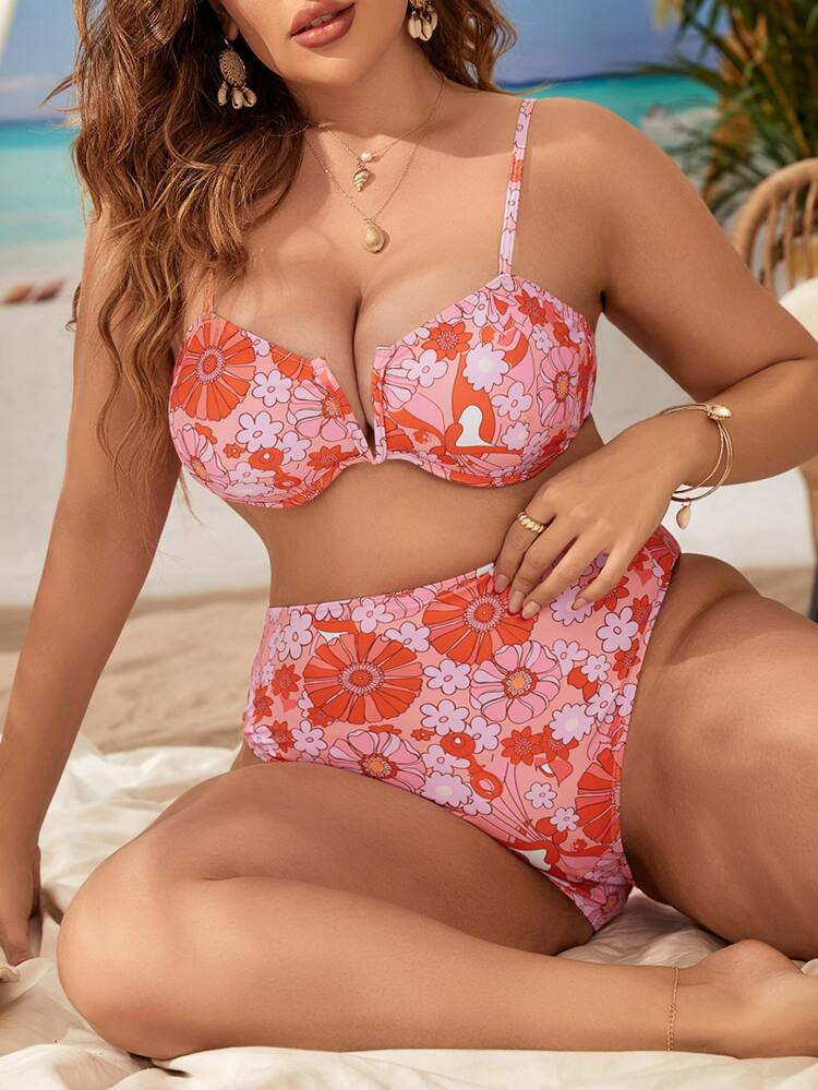 SHEIN MOD Plus Floral Print Underwire Bikini Swimsuit
       
              
              $13.49... | SHEIN