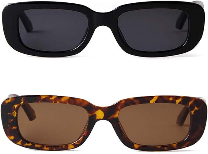 BUTABY Rectangle Sunglasses for Women Retro Driving Glasses 90’s Vintage Fashion Narrow Square ... | Amazon (US)