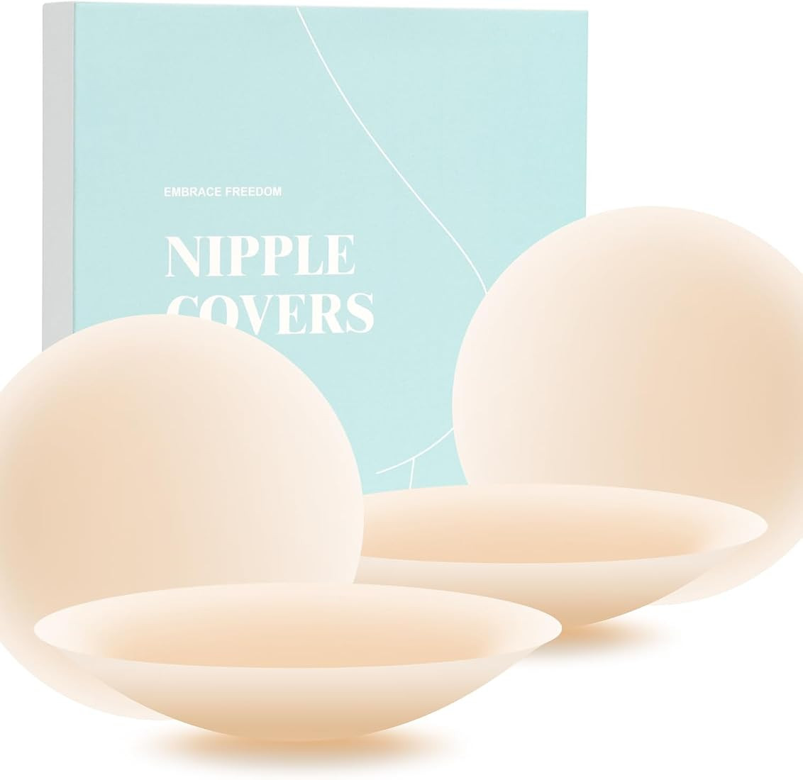 Nipple Covers No Show, 2 Pairs Sticky Adhesive Silicone Nipple Pasties for Women Reusable Pasty S... | Amazon (US)