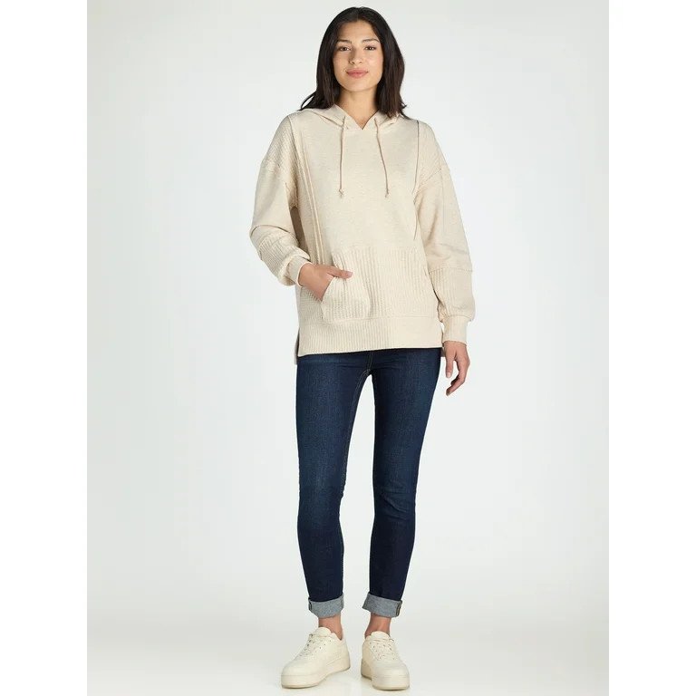 Time And Tru Women's Waffle Hoodie, Sizes XS-XXXL | Walmart (US)