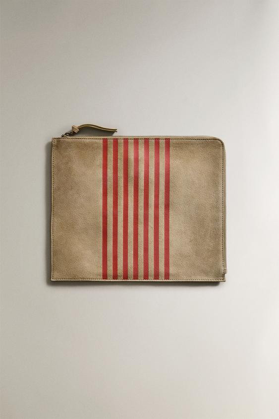 SUEDE DOCUMENT CLUTCH | Zara US