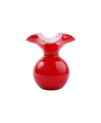 Hibiscus Glass Red Small Fluted Vase | Macy's