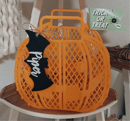 Boo basket 👻🎃 🦇 

Halloween trick or treat kids baby basket boo bat name 

#LTKSeasonal