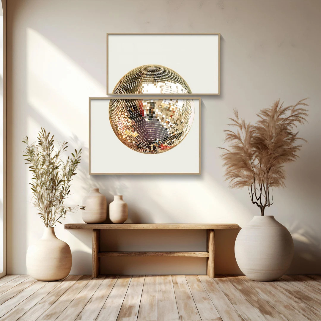 Mirror Ball Print, Set of 2, Y2K Room Decor, Disco Ball Decor, Dopamine Decor, Trendy Funky Wall ... | Etsy (US)