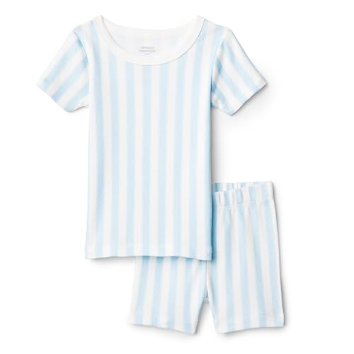 Amazon Essentials x Sofia Grainge Toddler Girls' Mommy and Me Short Sleeve Pajama Set, Pale Blue Bold Stripe, 2T | Amazon (US)