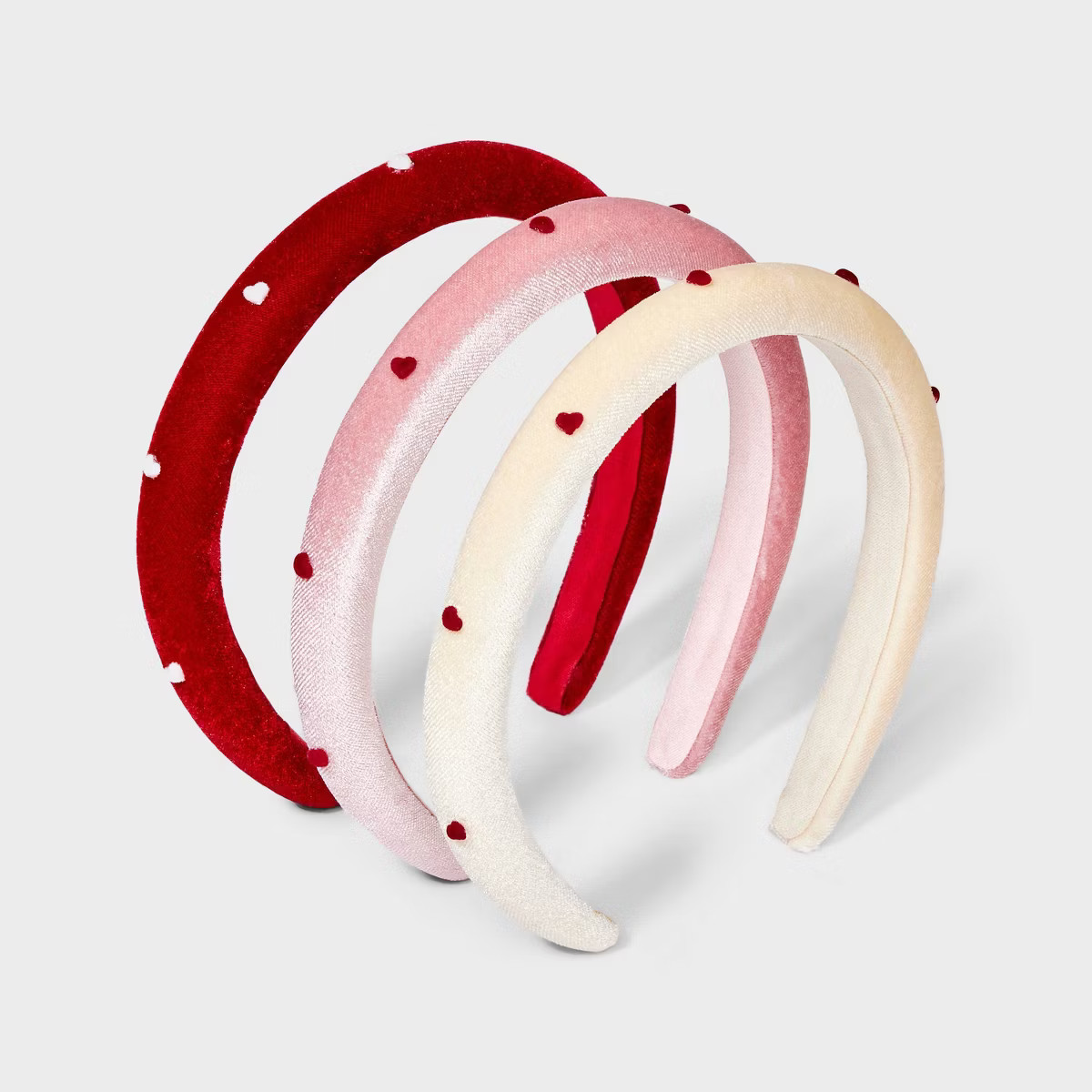 Valentines Heart Headband 3pc Set - Cream/Pink/Red | Target