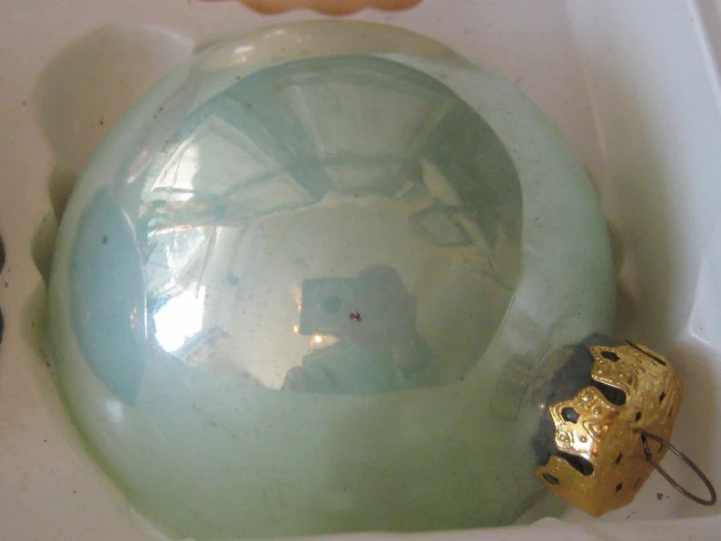 Vintage glass Christmas tree ornaments boxed set of four | Etsy | Etsy (US)