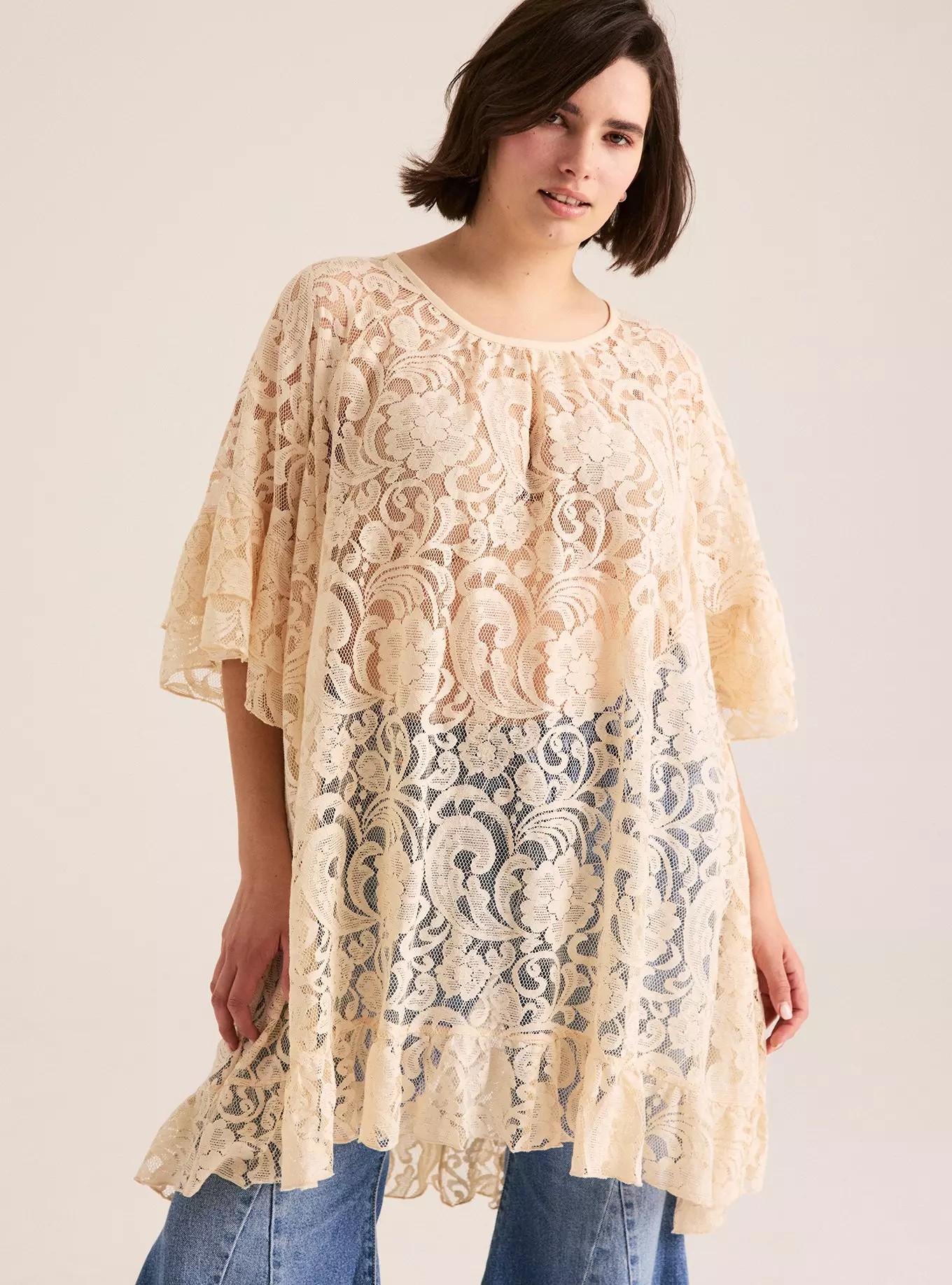 Festi Hi-Low Lace Tunic Top | Torrid (US & Canada)