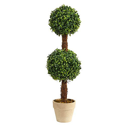 Nearly Natural 28in. Boxwood Double Ball Topiary Artificial Tree (Indoor/Outdoor) | Amazon (US)