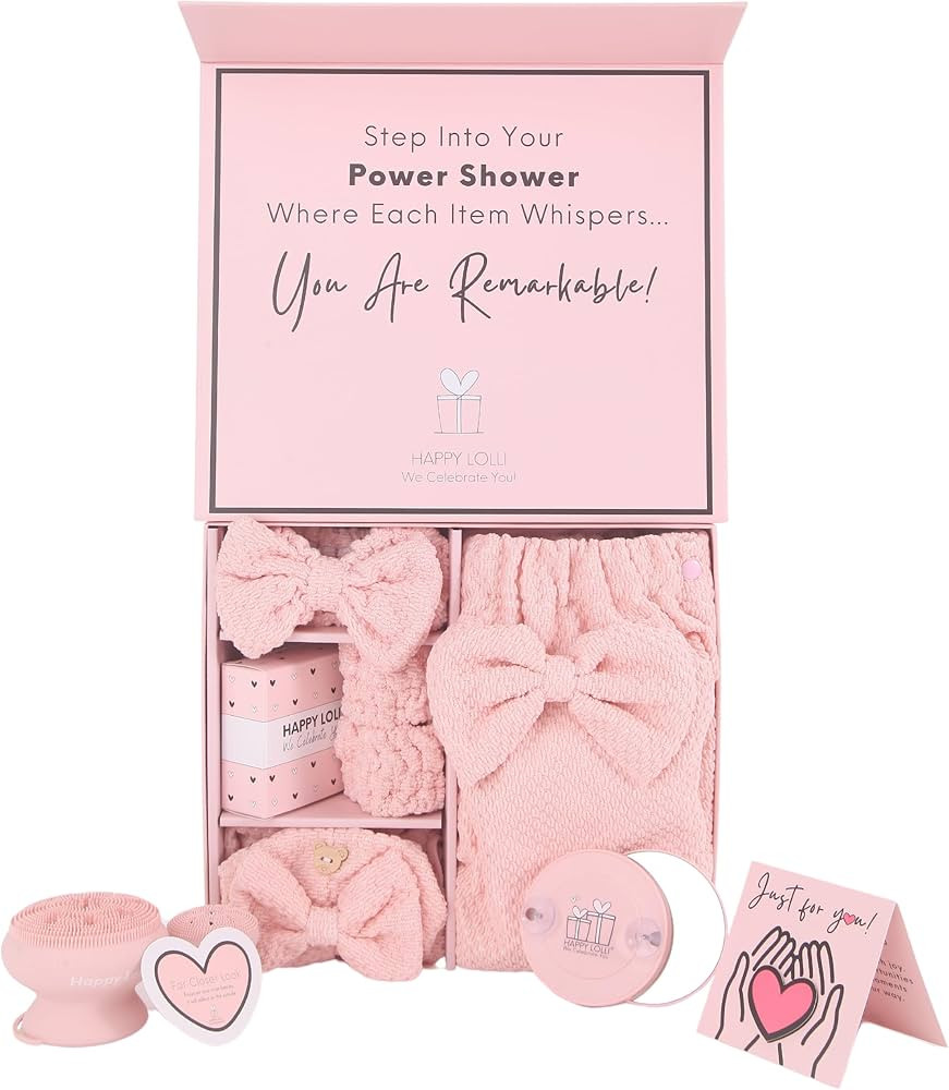 Happy Lolli Power Shower Set: Luxury Bath Accessories for Women & Girls - Includes Body & Hair To... | Amazon (US)
